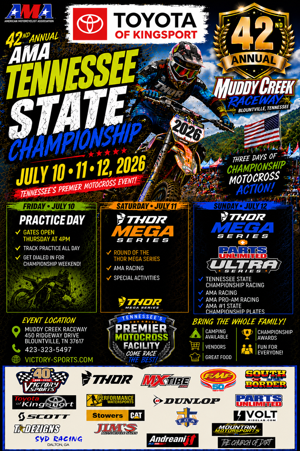 42nd annual AMA TENNESSEE STATE MOTOCROSS CHAMPIONSHIP presented